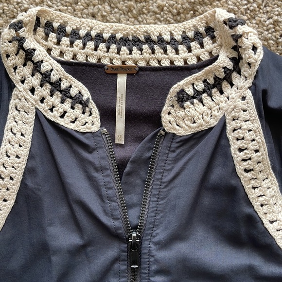Free People Crochet Bomber Jacket - Picture 3 of 5